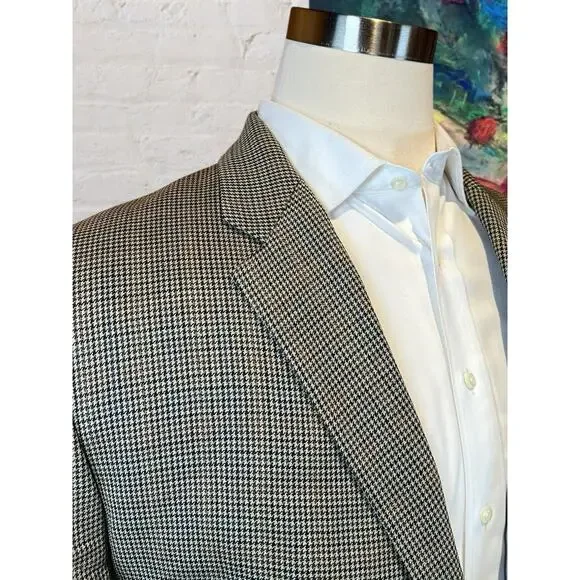 Ralph Lauren LRL Mens 52R Brown Houndstooth Casual Blazer Sport Coat - Picture 3 of 15
